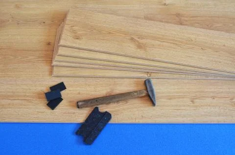 Laminate flooring Foto stock