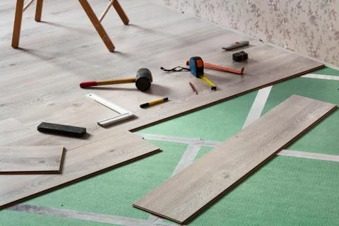 Laminate installation tools Foto stock