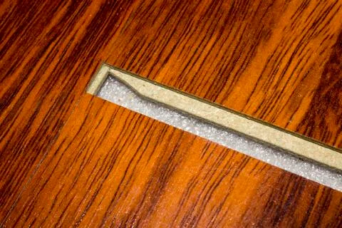 Laminate locks.Laying laminate. Stock Photos