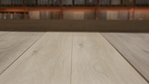 Laminate material samples for interior design selection in large showroom Stock Footage 321184051