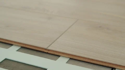 Laminate Plank Raised Before Locking Joint Stock Footage 321750418