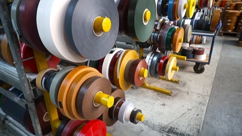 Laminating machine for plastic windows Stock Footage 91987282