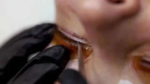 Lamination of cilia on the eyes Stock Footage 173200723