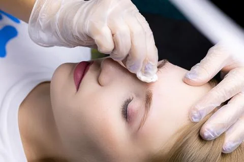 Lamination of eyebrows Stock Photos