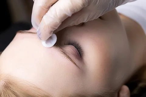 Lamination of eyebrows Foto stock
