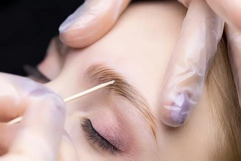 Lamination of eyebrows Stock Photos