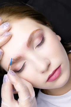 Lamination of eyebrows Stock Photos