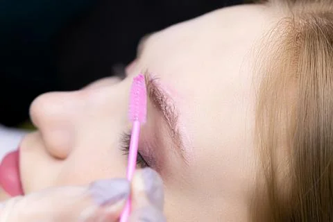 Lamination of eyebrows Stock Photos