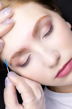 Lamination of eyebrows Stock Photos