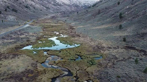Lamoille Canyon Upper River Backwards Fly Oct 2020 Drone Stock Footage 141535051