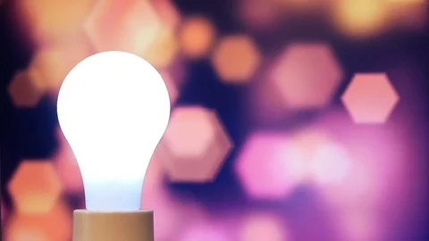 Lamp on abstract background of blurry unfocus lights Video stock 87328504