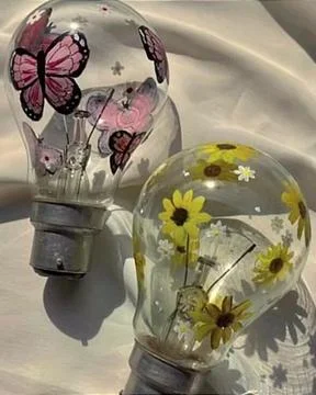 Lamp with acrylic decor. Stock Photos