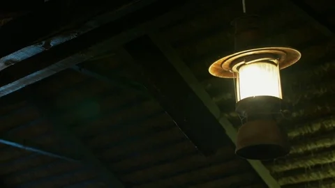 Lamp African decor on the ceiling Stock Footage 81267442