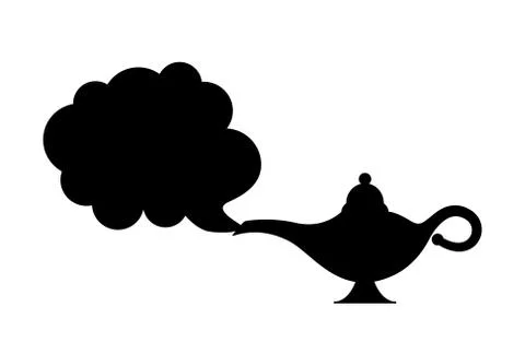 Lamp aladdin magic vector icon smoke. Aladin genie lamp bottle wish cartoon Stock Illustration