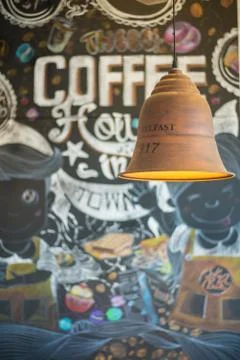 Lamp and background Stock Photos