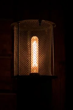 Lamp and light in the darkness Stock Photos