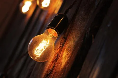 Lamp and light in the darkness Stock Photos