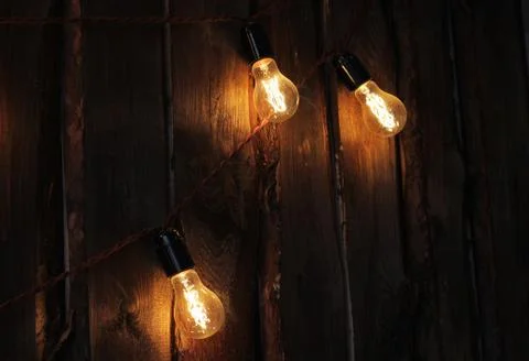 Lamp and light in the darkness Stock Photos