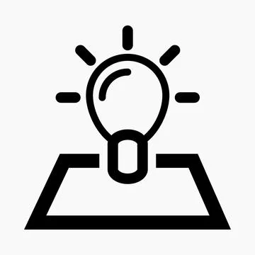 Lamp and rectangle icon. Illustrazione stock