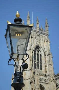 Lamp and York Minster Stock Photos