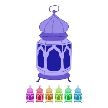 Lamp arabic lantern vector cartoon graphic Stock Illustration