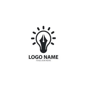 Lamp author logo design vector Stock Illustration