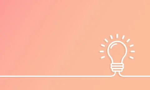 Lamp banner. Interesting idea. Brilliant lightbulb education or invention ban Stock Illustration