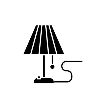 Lamp black icon, vector sign on isolated background. Lamp concept symbol Stock Illustration