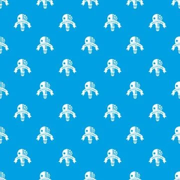 Lamp brain storm pattern vector seamless blue Stock Illustration