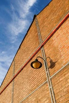 Lamp on Brick Wall Stock Photos