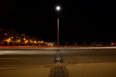 Lamp on the bridge Stock Photos