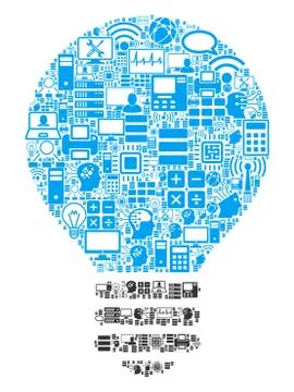 Lamp Bulb Collage Icon for BigData and Computing Ilustración de archivo