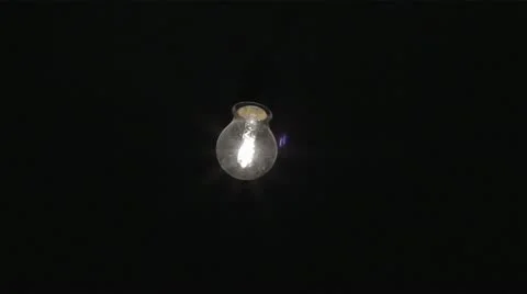 Lamp bulb in a dark room Stock Footage 12382603