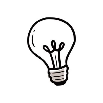 Lamp bulb element. Doodle sketch Stock Illustration