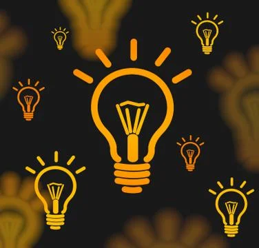 Lamp Bulb Icon Background. Vector Stock Illustration