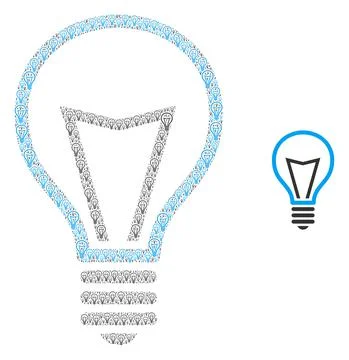 Lamp Bulb Recursion Icon Collage Stock Illustration