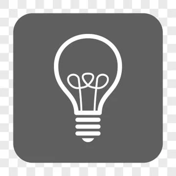 Lamp Bulb Rounded Square Button Stock Illustration