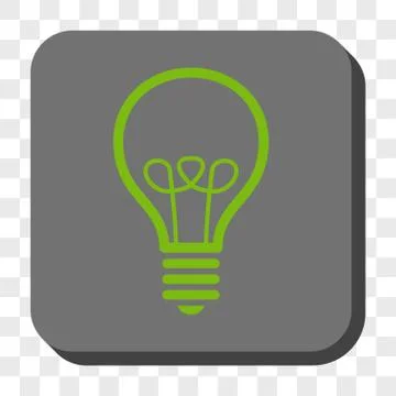Lamp Bulb Rounded Square Button Stock Illustration