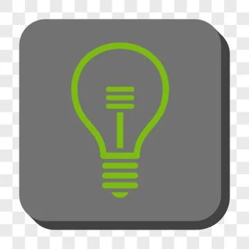 Lamp Bulb Rounded Square Button Stock Illustration