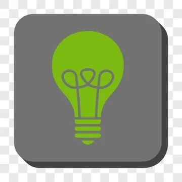 Lamp Bulb Rounded Square Button Illustrazione stock