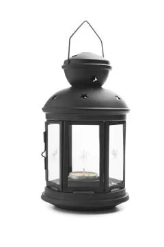 Lamp with candle Stock Photos