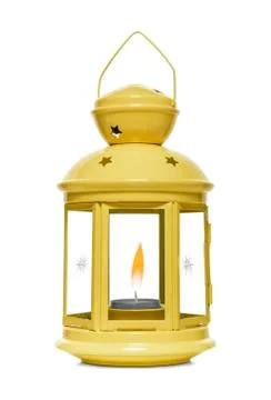 Lamp with candle. Stock Photos