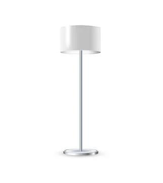 Lamp Closeup Isolated on White Background. Floor Lamps. Electric Torchere for Stock Illustration