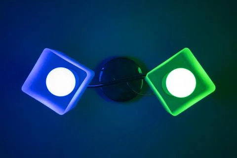 Lamp with colored lights Stock Photos