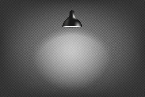 Lamp on dark background. 3d vector effect isolated on transparent background Stock-Illustration