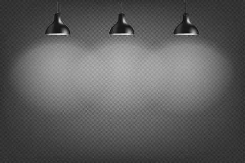Lamp on dark background. 3d vector effect isolated on transparent background Stock-Illustration