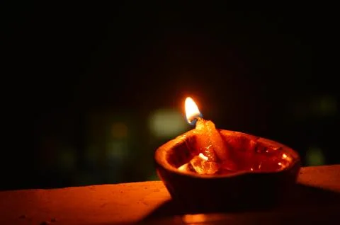 Lamp in the dark Stock Photos