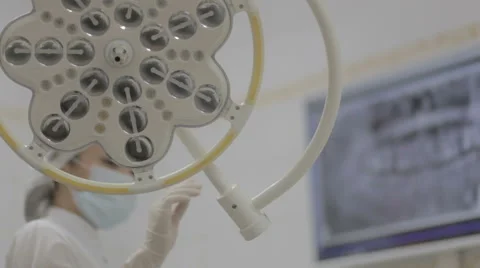 Lamp in the dental office, switch on Stock Footage 61378239