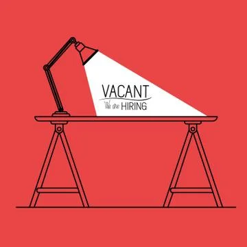 Lamp desk with vacant message Illustrazione stock
