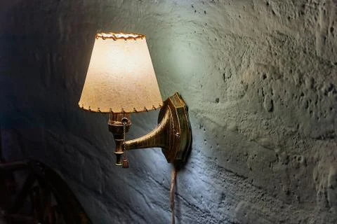 Lamp in a dim room Stock Photos